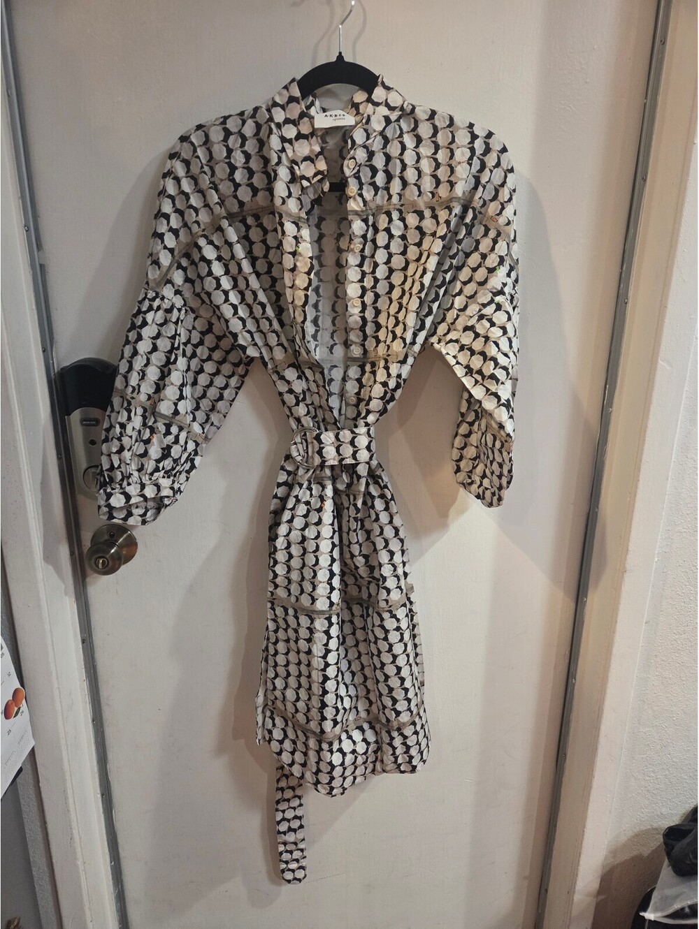 Akris Punto Parasol-print cotton Shirt Dress with Belt Size 6